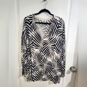 Zebra Print Cardigan Sweater